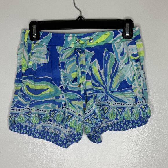 Lilly Pulitzer Shorts Womens XS Tropical Print Drawstring Lounge Rayon Summer - Picture 1 of 8
